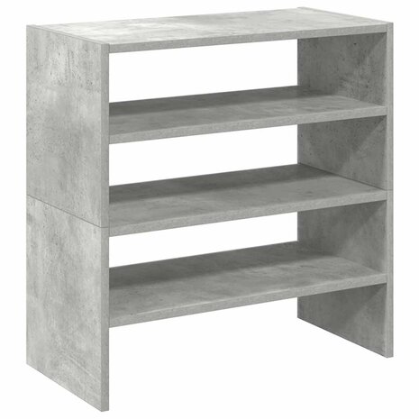 Schoenenrekken 2 st stapelbaar 60x30x30,5 cm betongrijs 2