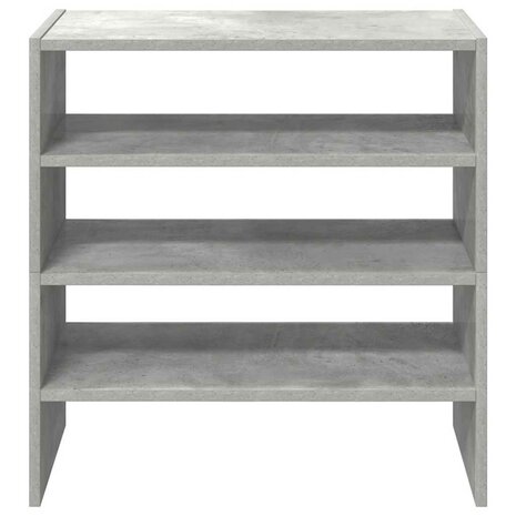 Schoenenrekken 2 st stapelbaar 60x30x30,5 cm betongrijs 4