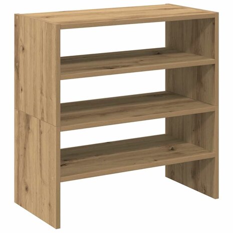 Schoenenrekken 2 st stapelbaar 60x30x30,5 cm artisanaal eiken 6