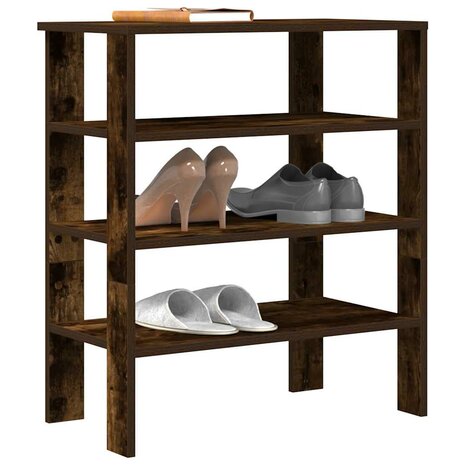 Schoenenrek 61x32x70 cm bewerkt hout gerookt eikenkleurig 1