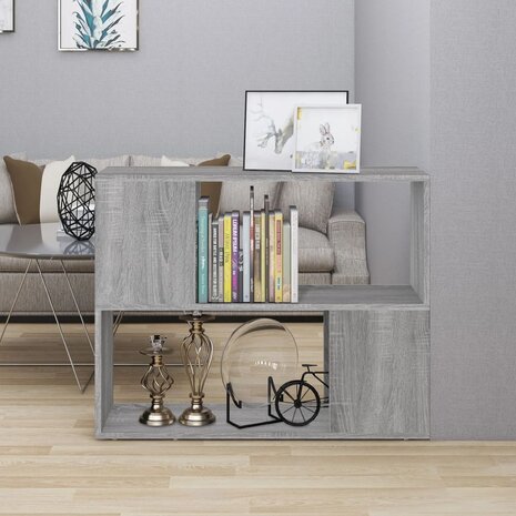 Boekenkast/kamerscherm 80x24x63 cm grijs sonoma eikenkleurig 1
