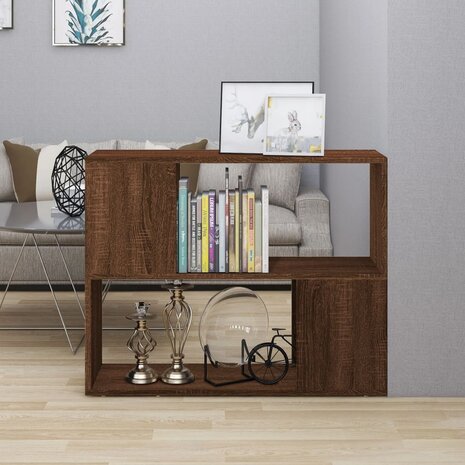 Boekenkast/kamerscherm 80x24x63 cm bruin eikenkleur 1