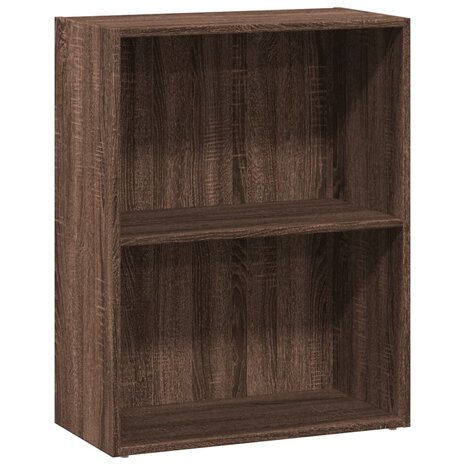 Boekenkast 60x30x77 cm bewerkt hout bruin eikenkleurig 2