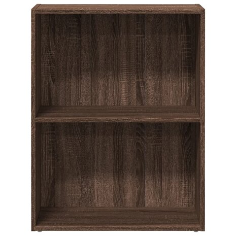 Boekenkast 60x30x77 cm bewerkt hout bruin eikenkleurig 4