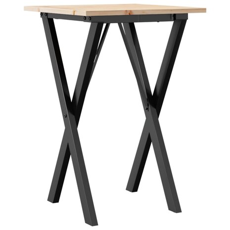 Eettafel X-frame 50x50x75 cm massief grenenhout en staal 2