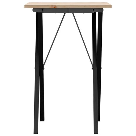 Eettafel X-frame 50x50x75 cm massief grenenhout en staal 4