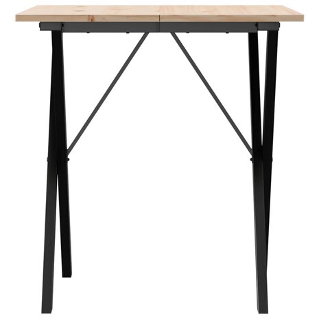 Eettafel X-frame 70x70x75 cm massief grenenhout en staal 4