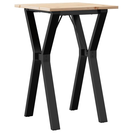 Eettafel Y-frame 50x50x75 cm massief grenenhout en staal 2