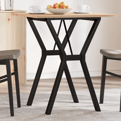 Eettafel Y-frame 70x70x75 cm massief grenenhout en staal 1