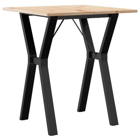 Eettafel Y-frame 70x70x75 cm massief grenenhout en staal 6