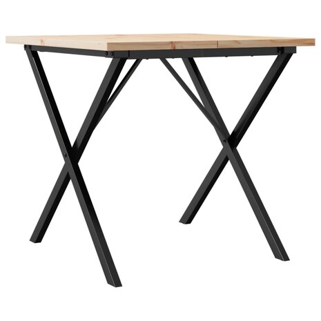 Eettafel X-frame 90x90x75,5 cm massief grenenhout en staal 2