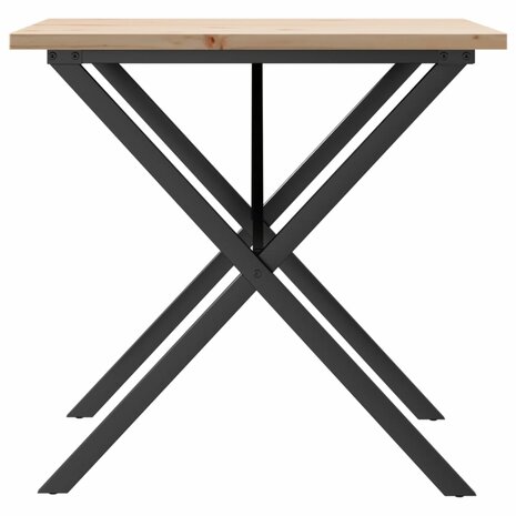 Eettafel X-frame 90x90x75,5 cm massief grenenhout en staal 5