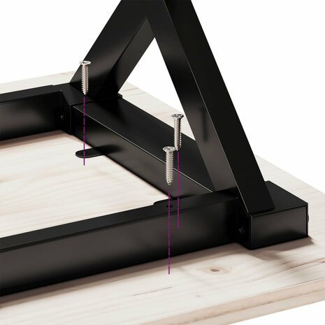 Eettafel X-frame 90x90x75,5 cm massief grenenhout en staal 8