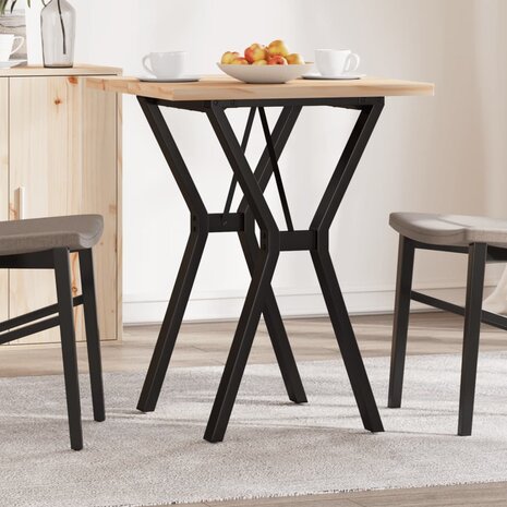 Eettafel Y-frame 60x60x75,5 cm massief grenenhout en staal 1