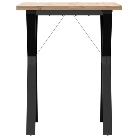 Eettafel Y-frame 60x60x75,5 cm massief grenenhout en staal 4
