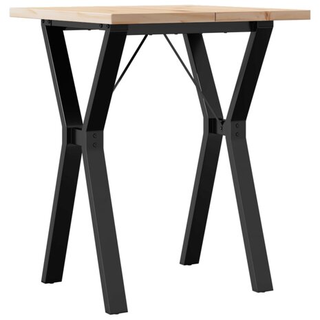 Eettafel Y-frame 60x60x75,5 cm massief grenenhout en staal 6