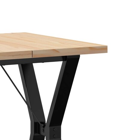 Eettafel Y-frame 60x60x75,5 cm massief grenenhout en staal 7
