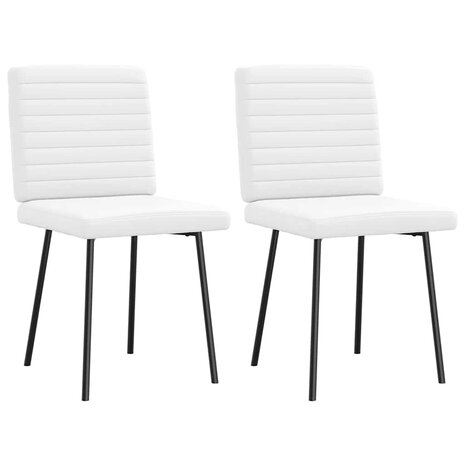 Eetkamerstoelen 2 st kunstleer wit 2