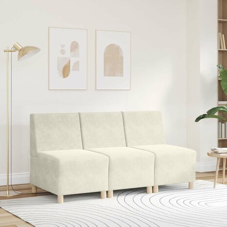 Fauteuil 55 cm fluweel crèmekleurig 3
