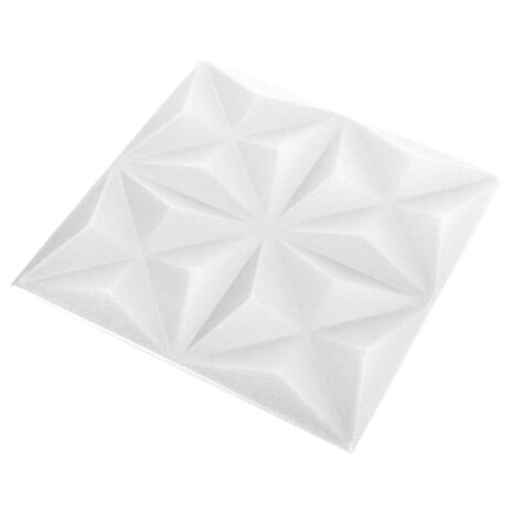 24 st Wandpanelen 3D origami 6 m² 50x50 cm wit 4
