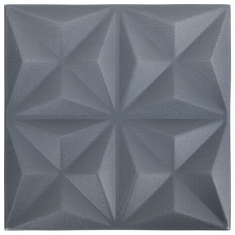 12 st Wandpanelen 3D origami 3 m² 50x50 cm grijs 2