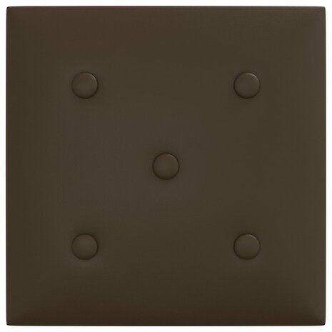 Wandpanelen 12 st 1,08 m² 30x30 cm kunstleer bruin 5