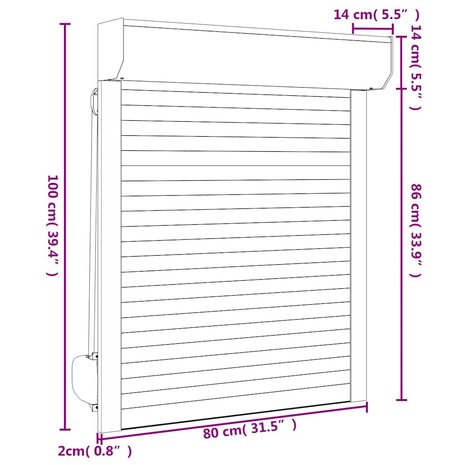 Rolluik 80x100 cm aluminium antracietkleurig 7