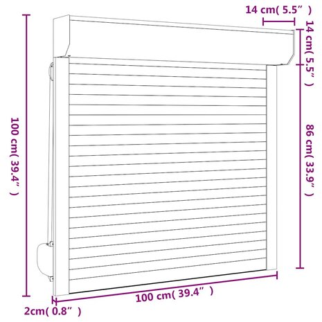 Rolluik 100x100 cm aluminium antracietkleurig 7