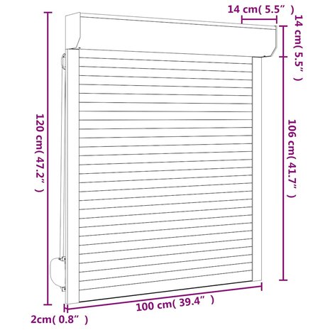 Rolluik 100x120 cm aluminium antracietkleurig 7