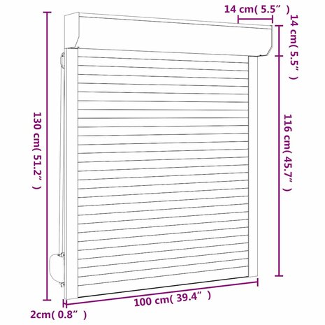 Rolluik 100x130 cm aluminium antracietkleurig 7
