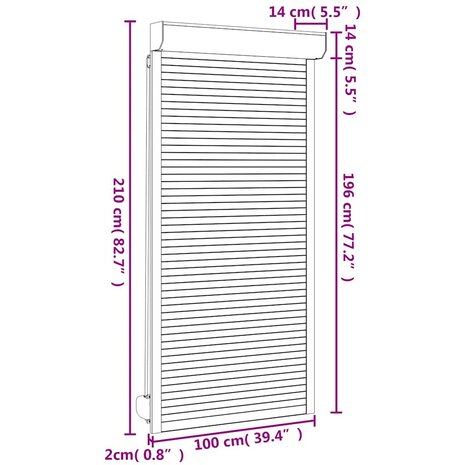 Rolluik 100x210 cm aluminium antracietkleurig 7