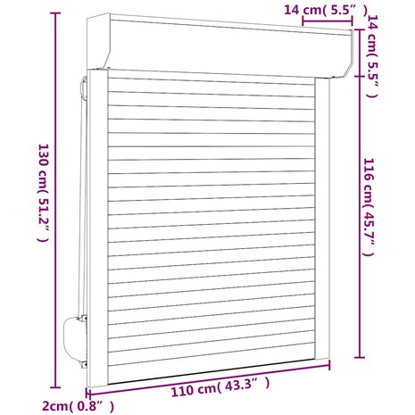 Rolluik 110x130 cm aluminium antracietkleurig 7