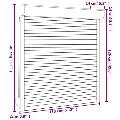Rolluik 130x140 cm aluminium antracietkleurig 7