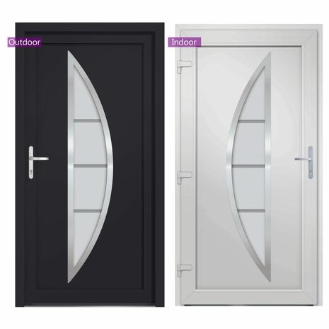 Voordeur 98x208 cm PVC antracietkleurig 6