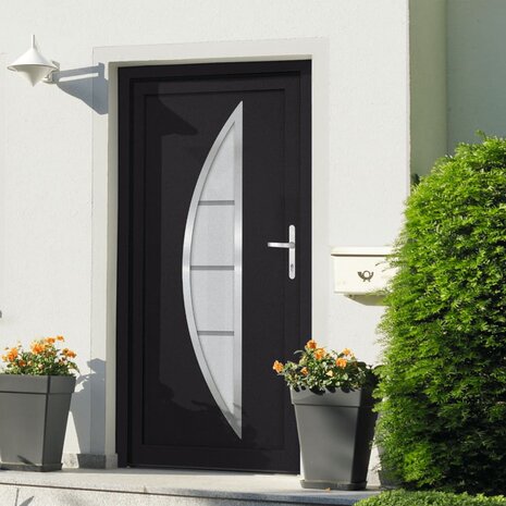 Voordeur 108x208 cm PVC antracietkleurig 1