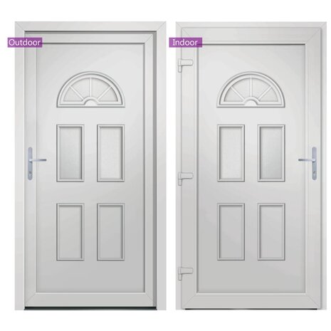 Voordeur 88x200 cm PVC wit 5
