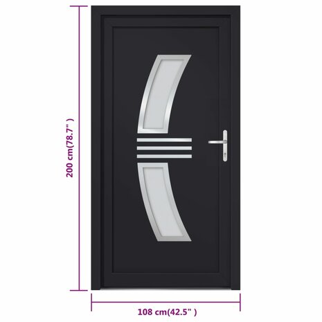 Voordeur 108x200 cm PVC antracietkleurig 9