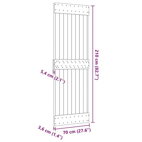 Deur NARVIK 70x210 cm massief grenenhout 9