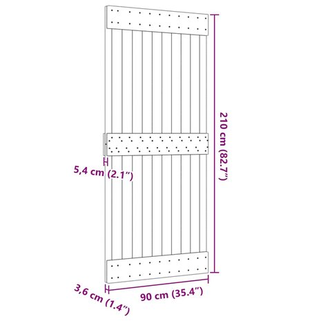 Deur NARVIK 90x210 cm massief grenenhout 9