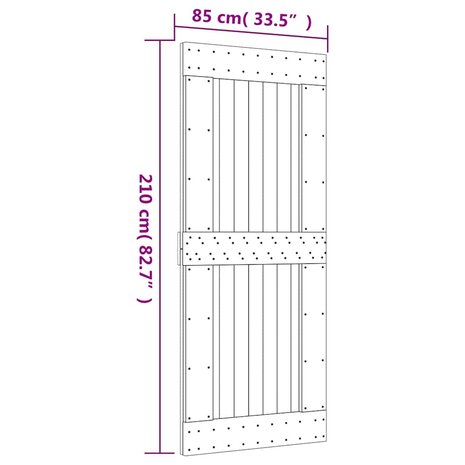 Deur NARVIK 85x210 cm massief grenenhout 9