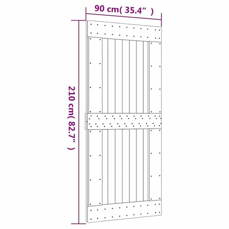 Deur NARVIK 90x210 cm massief grenenhout 9