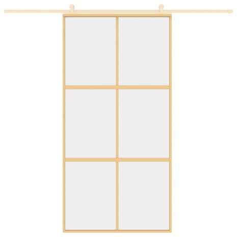 Schuifdeur 102,5x205 cm helder ESG-glas en aluminium goudkleur 3