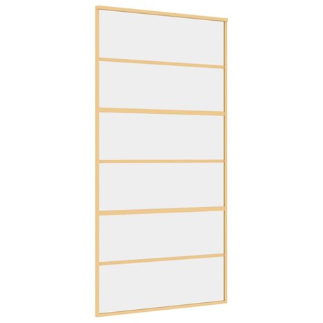 Schuifdeur 102,5x205 cm helder ESG-glas en aluminium goudkleur 2