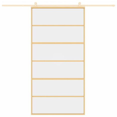 Schuifdeur 102,5x205 cm helder ESG-glas en aluminium goudkleur 3