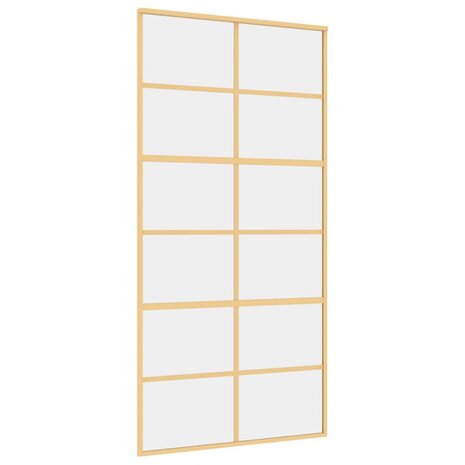 Schuifdeur 102,5x205 cm helder ESG-glas en aluminium goudkleur 2