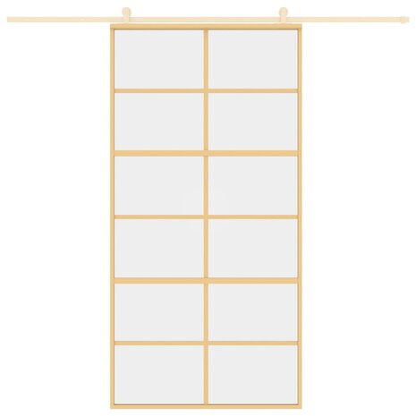 Schuifdeur 102,5x205 cm helder ESG-glas en aluminium goudkleur 3