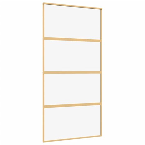 Schuifdeur 102,5x205 cm helder ESG-glas en aluminium goudkleur 2