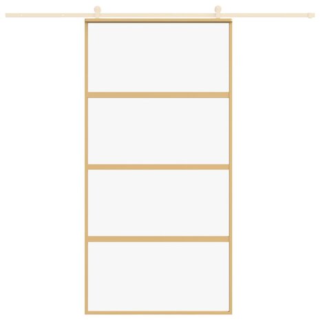 Schuifdeur 102,5x205 cm helder ESG-glas en aluminium goudkleur 3