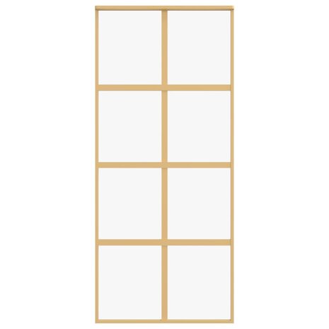 Schuifdeur 90x205 cm helder ESG-glas en aluminium goudkleurig 4