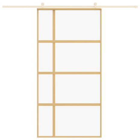 Schuifdeur 102,5x205 cm helder ESG-glas en aluminium goudkleur 3
